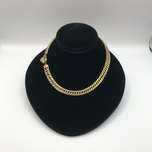 Vintage Liz Claiborne Antique gold-tone Cuban link chain necklace